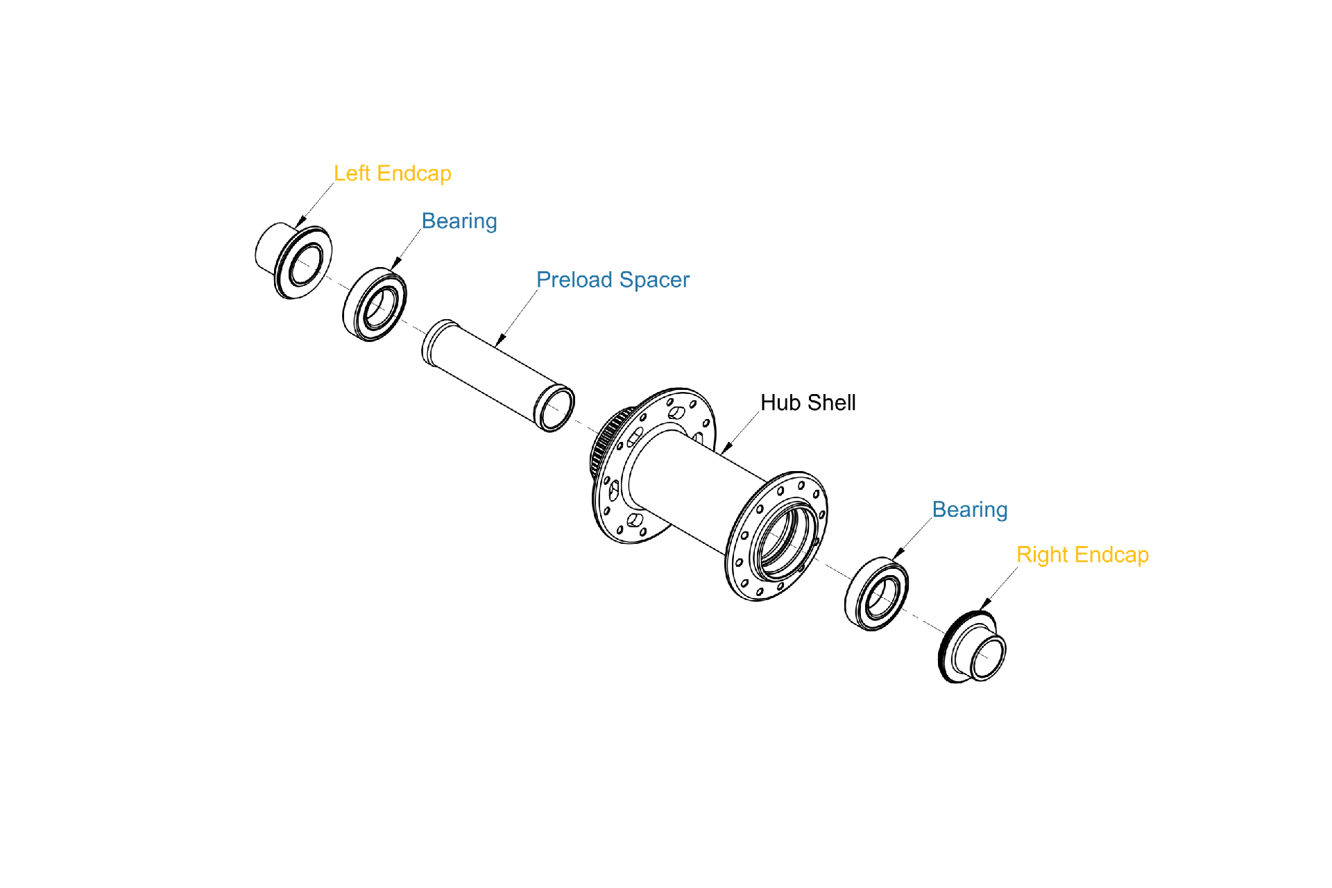 Exploded diagram: Front Center-Lock 100x15mm