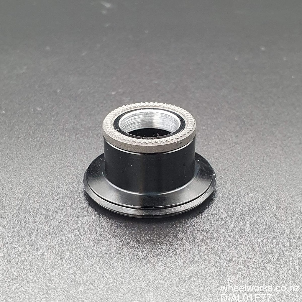 Dial small part, Endcap, Rear, 12mm thru-bolt, labelled as E77