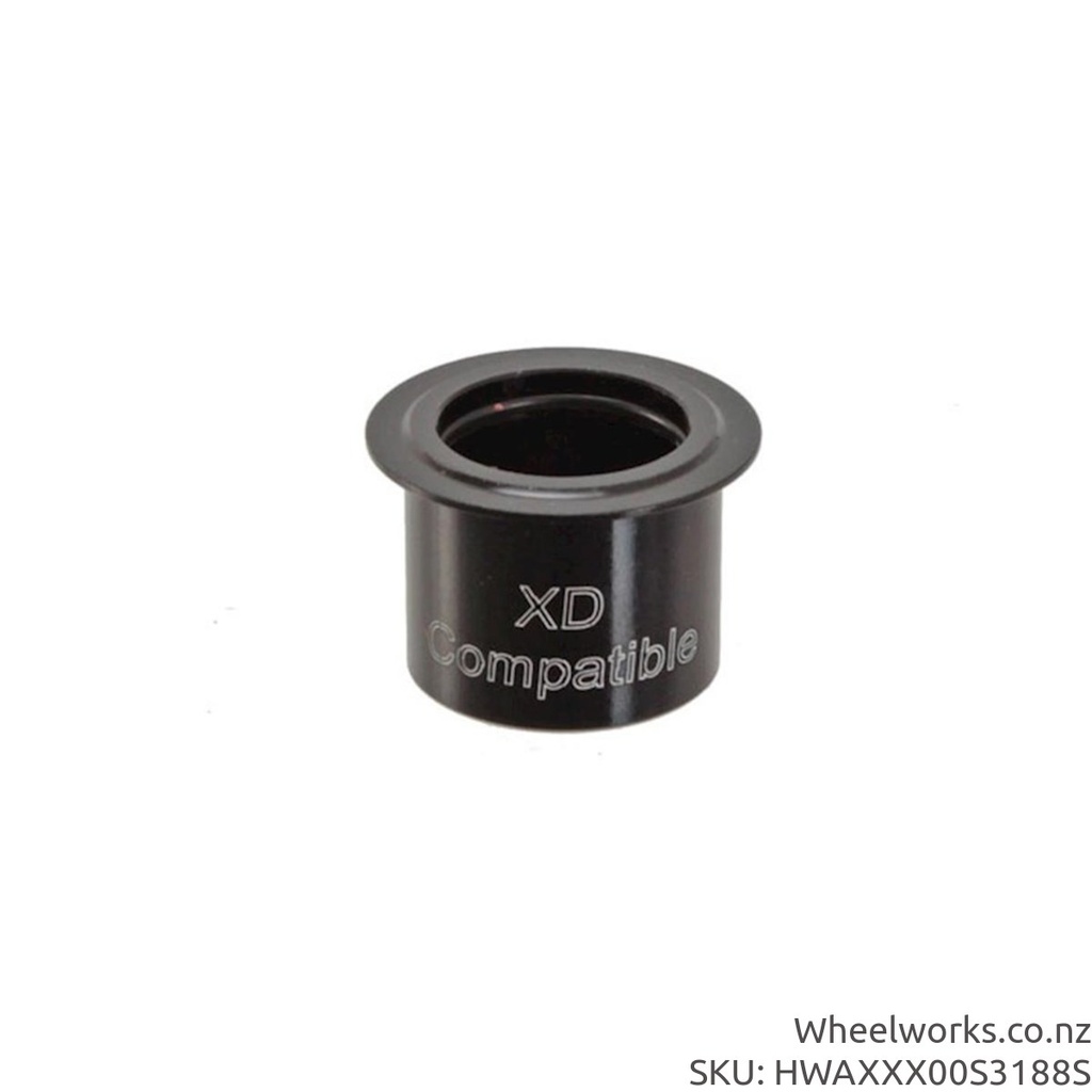 [HWAXXX00S3188S] HWAXXX00S3188S DT Swiss driveside endcap, 142x12 thru-axle, 148x12 thru-axle, 157x12 thru-axle, Sram XD.  Gloss black with no grooves