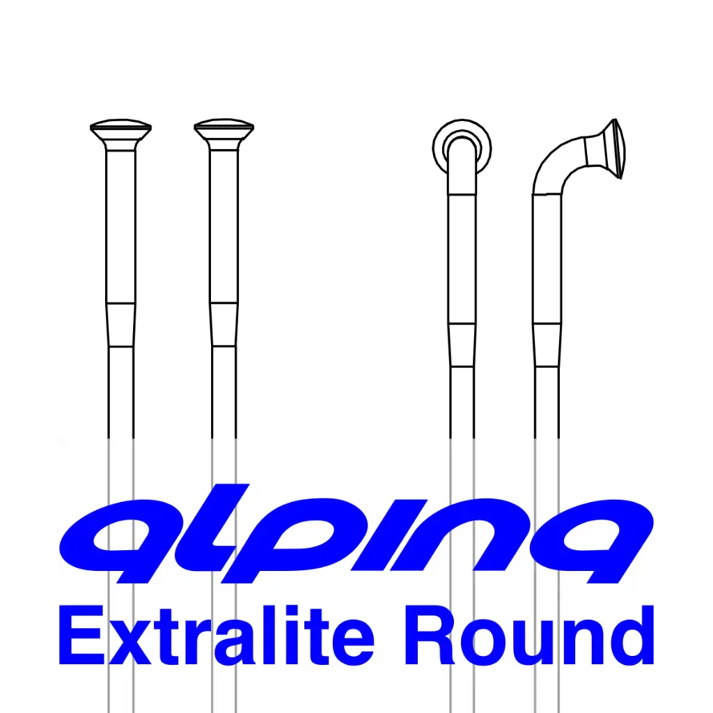Alpina Extralite Round Spoke (Round, J-bend 2.0mm, Black, 340)